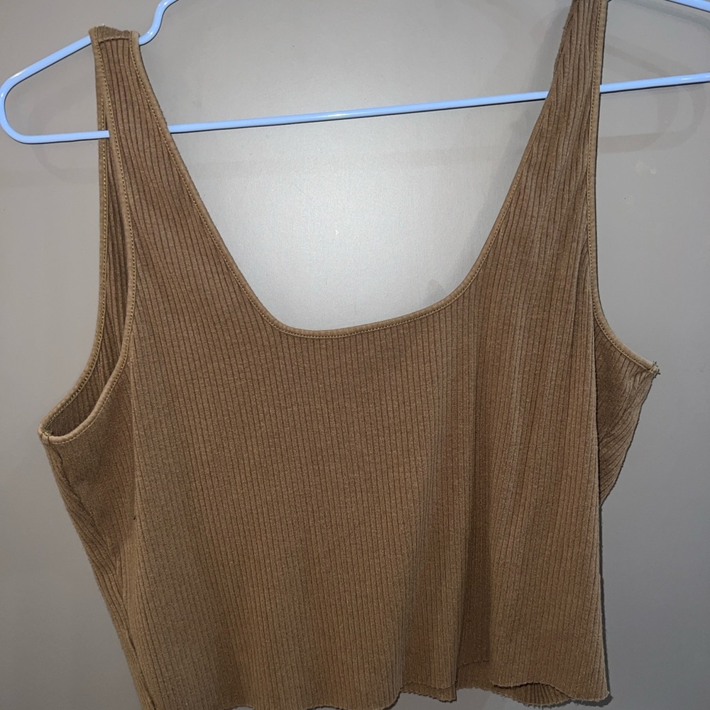 OAK + FORT Ribbed Brown Tank Top